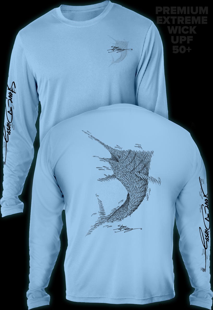 "Bait Ball Marlin" - Men's Extreme Wick Long Sleeve Performance Shirt ᴜᴘꜰ-ᴛᴇᴇ